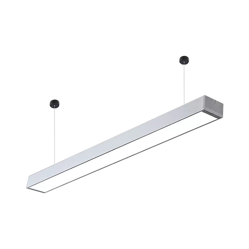 Lampe suspendue linéaire minimaliste à LED - Acrylique, noir/blanc - Lampe suspendue de bureau (2"/3"/4" de large)
