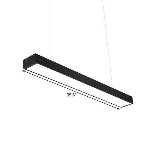 Contemporary Rectangular Acrylic Office Ceiling Light - Led Flush Mount Black Finish Wider Options
