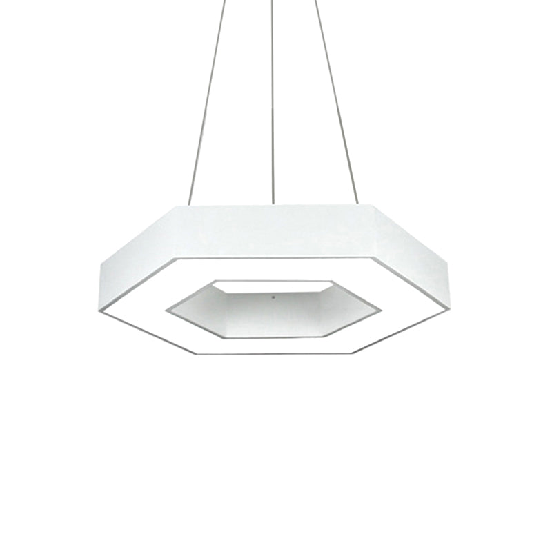ModernAcrylic Hexagonal Hanging Pendant  in Black/White for Office