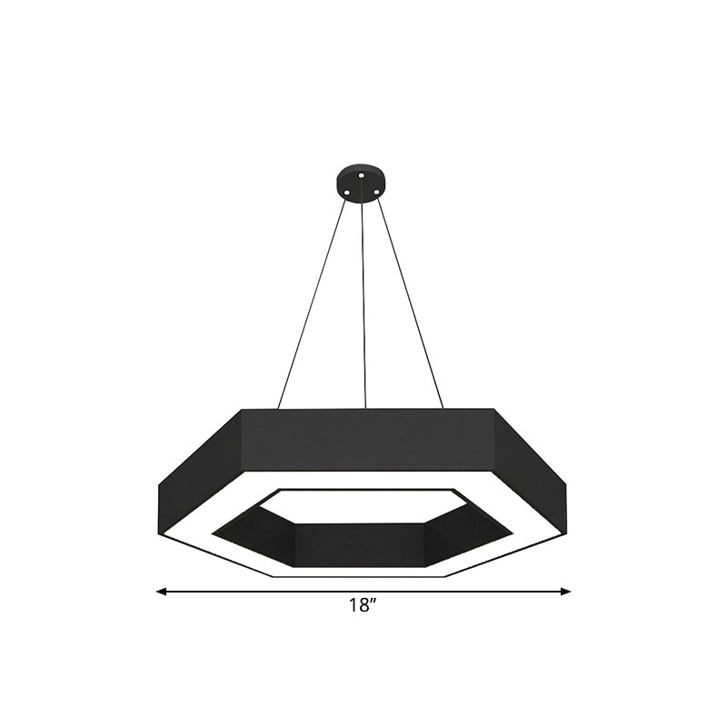 Simple Style Round Acrylic Pendant Light w/LED - Black Suspension Lamp for Restaurant (18"/31.5"/39")