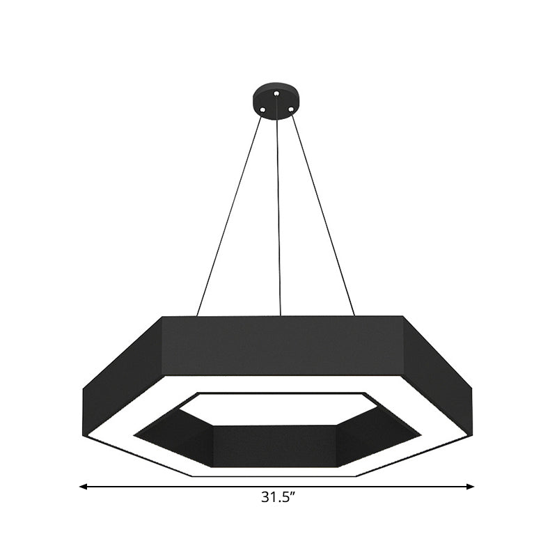 Simple Style Round Acrylic Pendant Light w/LED - Black Suspension Lamp for Restaurant (18"/31.5"/39")