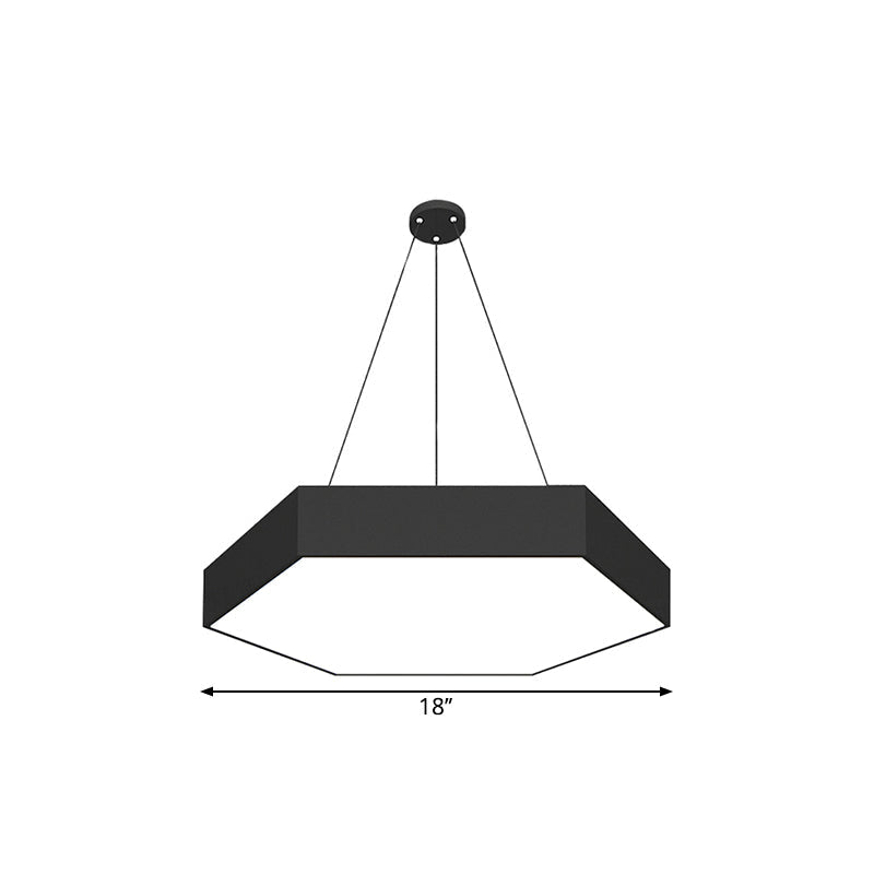Contemporary LED Honeycomb Pendant Lamp - Black, 18"/23.5"/47" L