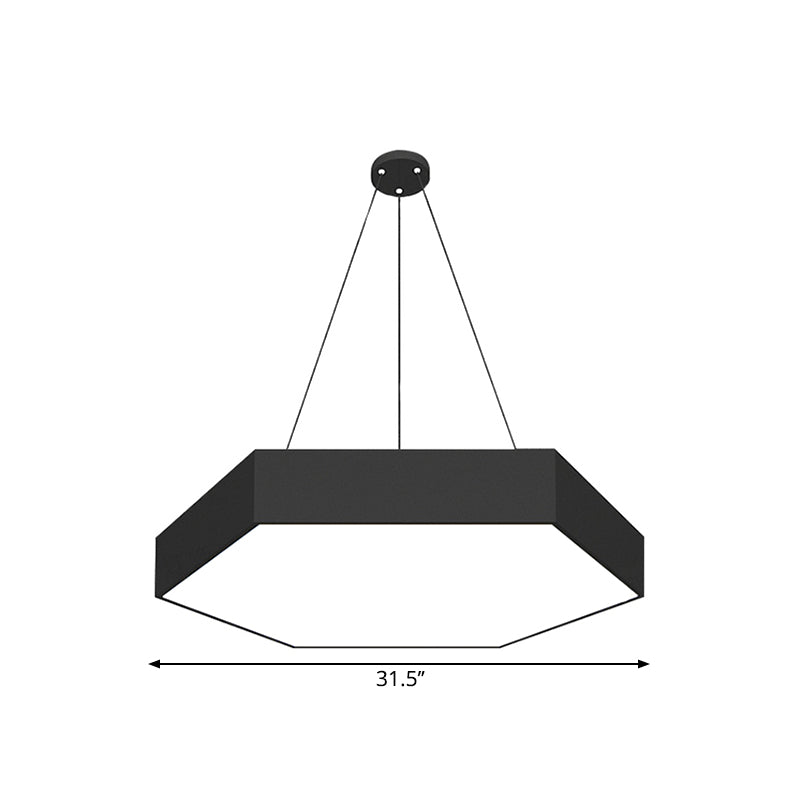 Contemporary LED Honeycomb Pendant Lamp - Black, 18"/23.5"/47" L