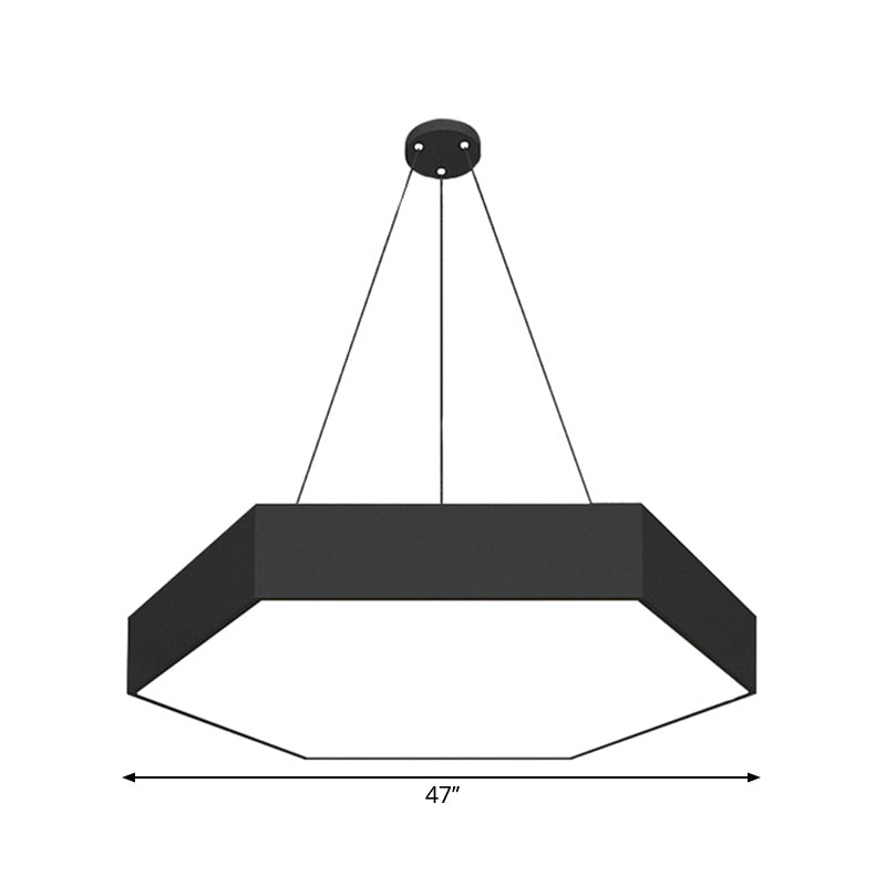 Contemporary Honeycomb Led Pendant Lamp - Black Iron Dining Room Light Fixture 18/23.5/47 L