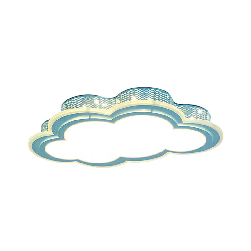 Blue LED Hollow Cloud Ceiling Lamp for Contemporary Kid's Bedroom