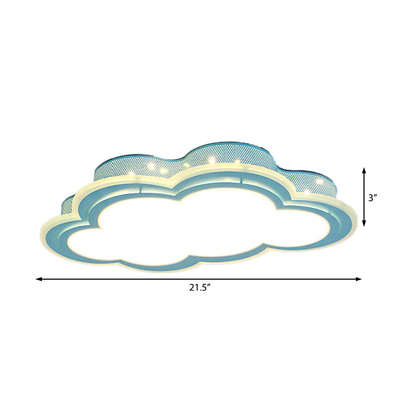 Blue LED Hollow Cloud Ceiling Lamp for Contemporary Kid's Bedroom