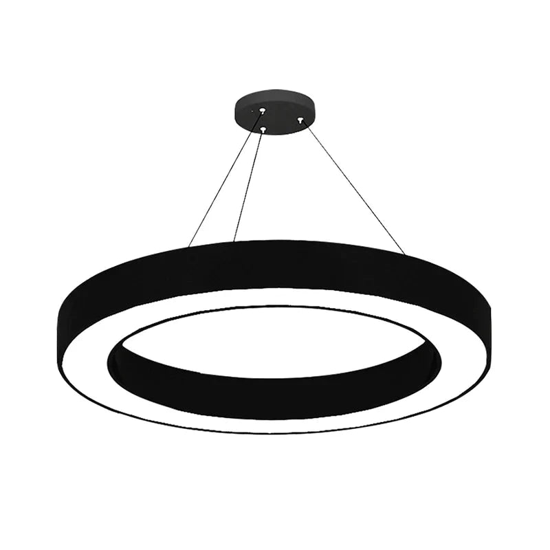 Lampe suspendue circulaire à LED en noir