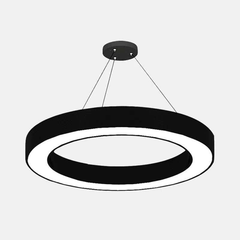Lampe suspendue circulaire à LED en noir