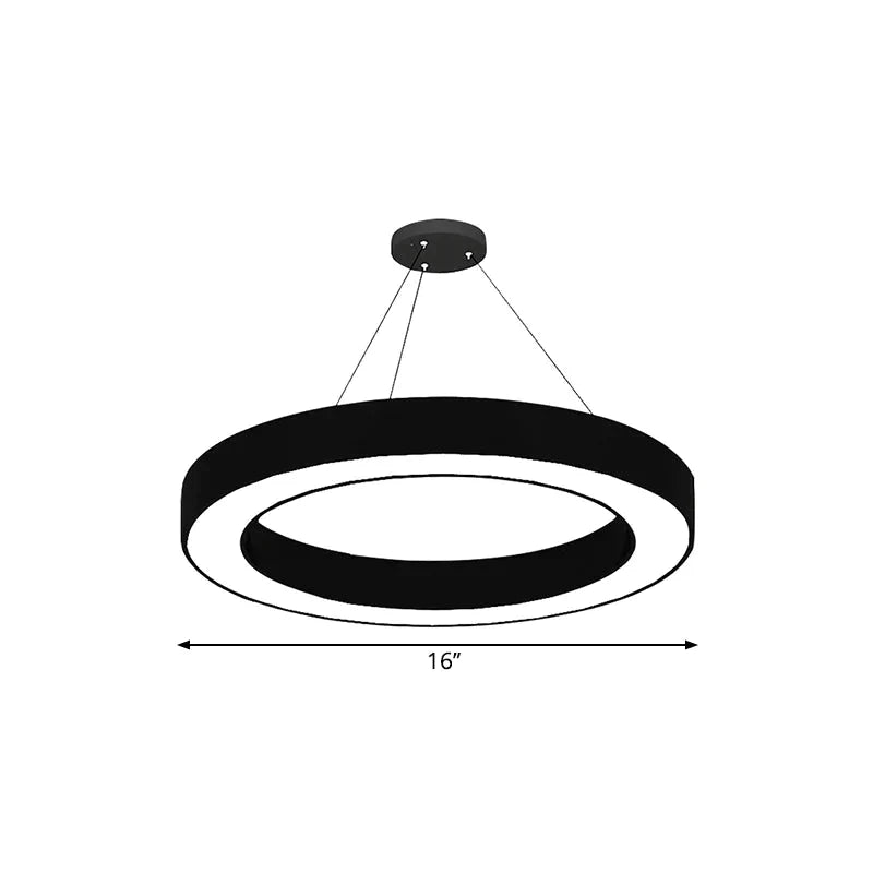 Lampe suspendue circulaire à LED en noir