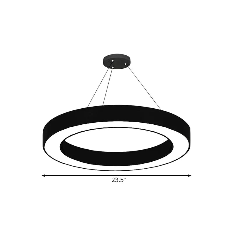 Lampe suspendue circulaire à LED en noir