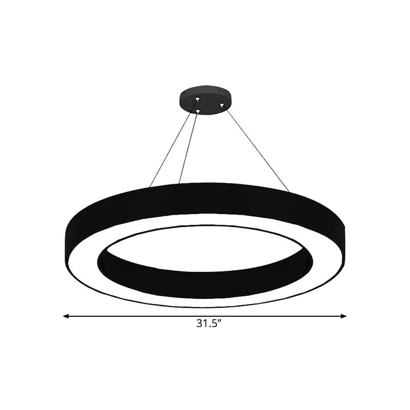 Lampe suspendue circulaire à LED en noir