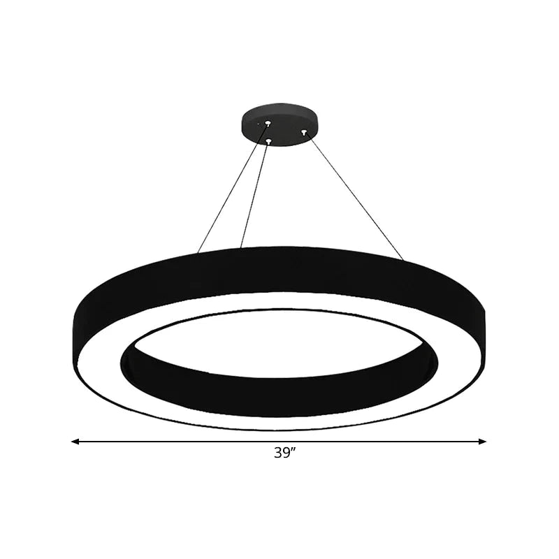 Lampe suspendue circulaire à LED en noir