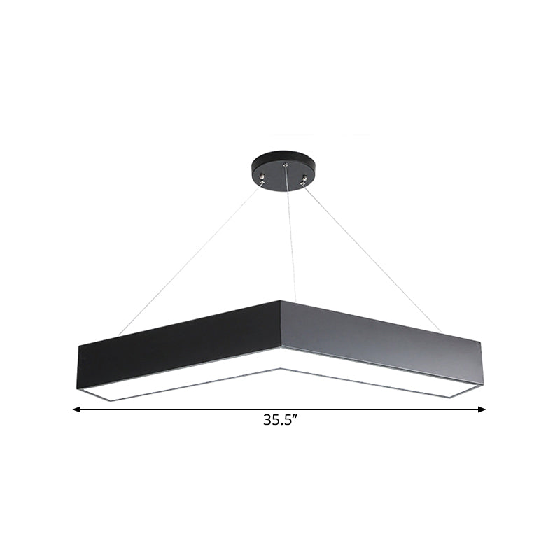 Modern V-Shaped Commercial Pendant LED Hanging Lamp, Minimalistic Metal Black/White, 23.5"/35.5"/47" Wide