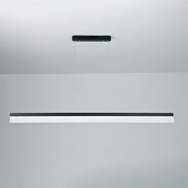 Simple Black Ultrathin Linear Ceiling Lamp with Wide LED Acrylic Pendant - Ideal for Office (23.5"/35.5"/47")