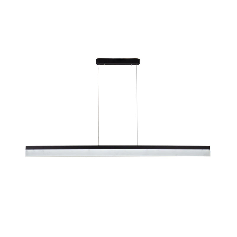 Simple Black Ultrathin Linear Ceiling Lamp with Wide LED Acrylic Pendant - Ideal for Office (23.5"/35.5"/47")