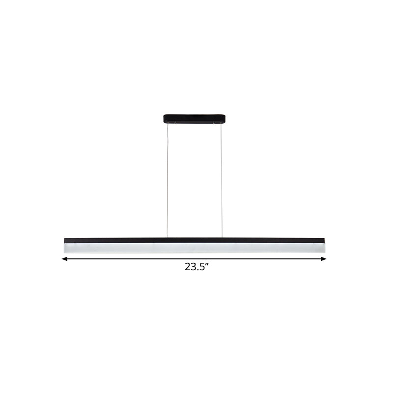 Simple Black Ultrathin Linear Ceiling Lamp with Wide LED Acrylic Pendant - Ideal for Office (23.5"/35.5"/47")