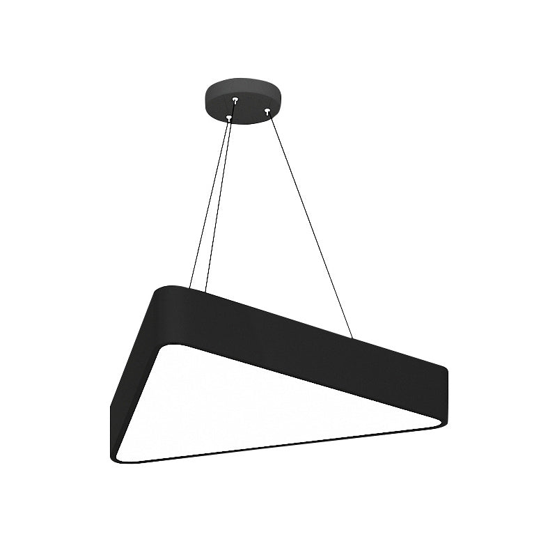 Triangle Cafe Pendant Lamp - Metal, LED Down Lighting, 16"/23.5" Wide, Black/White