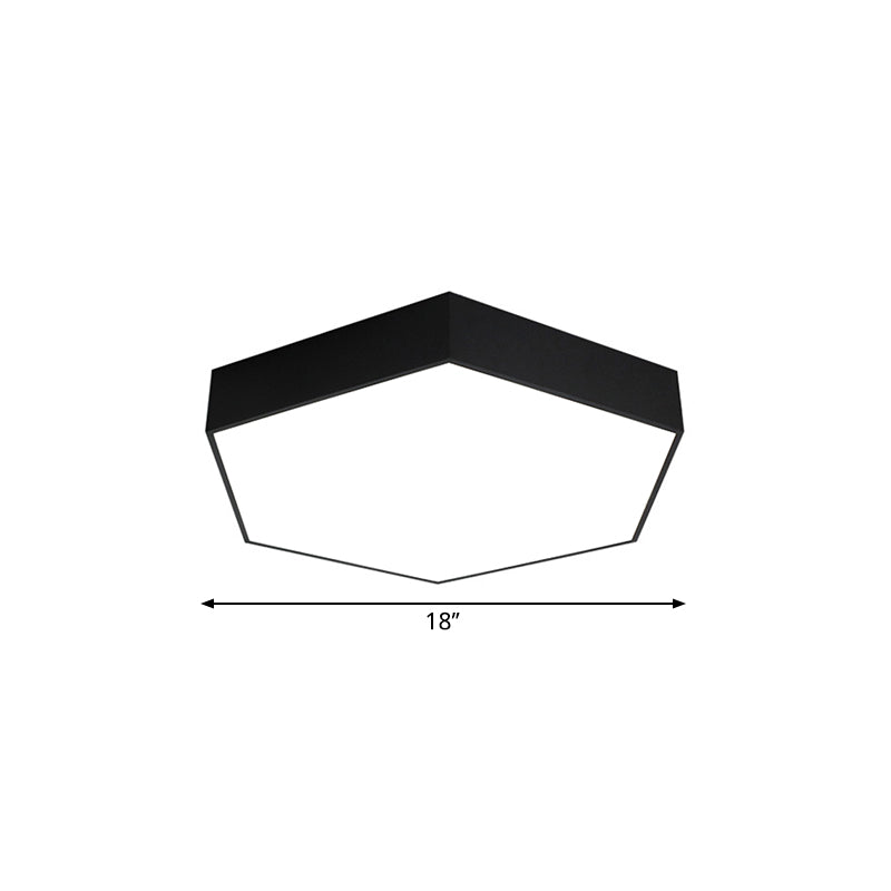 Modern Honeycomb Acrylic LED Ceiling Lamp - Black Flush Mount for Office (18"/23.5"/47" W)