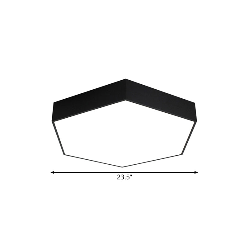 Modern Honeycomb Acrylic LED Ceiling Lamp - Black Flush Mount for Office (18"/23.5"/47" W)