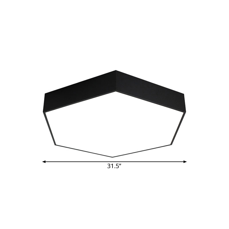 Modern Honeycomb Acrylic LED Ceiling Lamp - Black Flush Mount for Office (18"/23.5"/47" W)