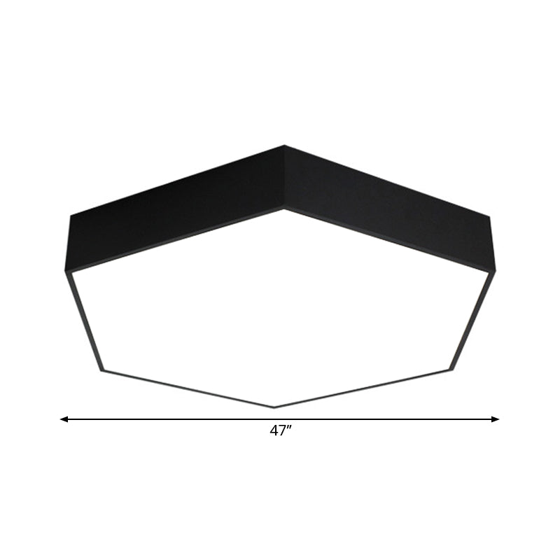 Modern Honeycomb Acrylic LED Ceiling Lamp - Black Flush Mount for Office (18"/23.5"/47" W)