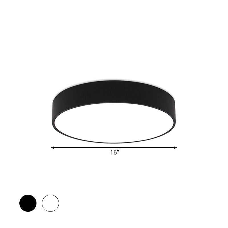 Minimalist Black/White Round Flush Mount LED Ceiling Light - 16"/23.5"/31.5" Diameter