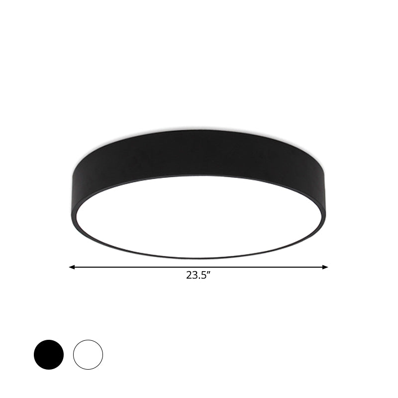 Minimalist Black/White Round Flush Mount LED Ceiling Light - 16"/23.5"/31.5" Diameter