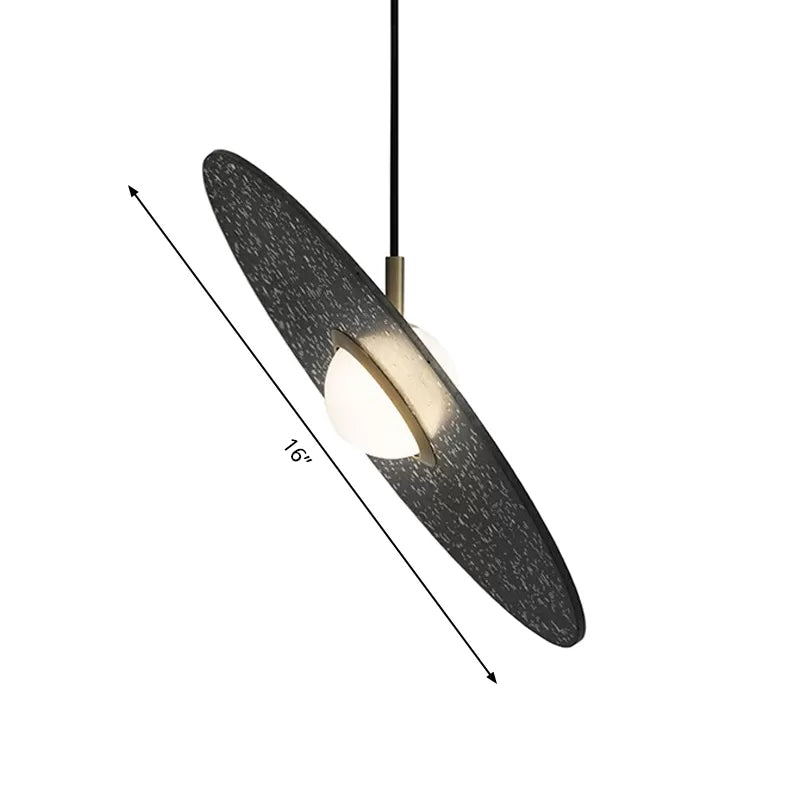 UFO Shaped Pendant Lamp Modern Concrete 1 Light Black/White/Pink Hanging Ceiling Light