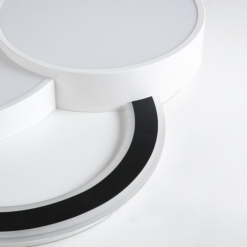 Modern Half-Circle Flush Mount LED Ceiling Lamp - Foyer Round, White Acrylic
