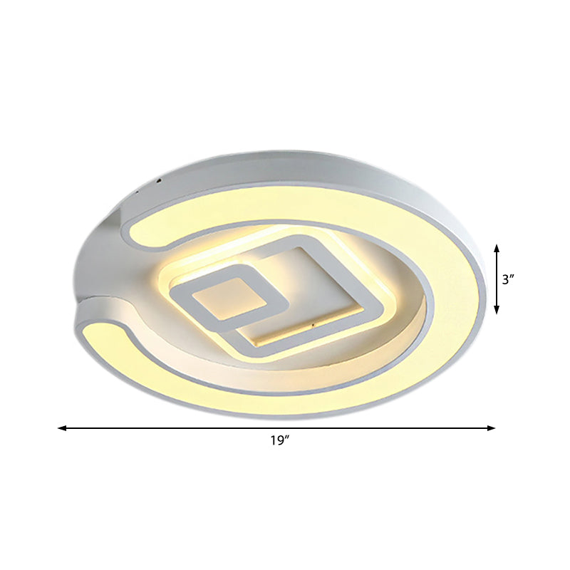 Modern White LED Ceiling Lamp for Bedroom Study Room with Acrylic Round Fixture