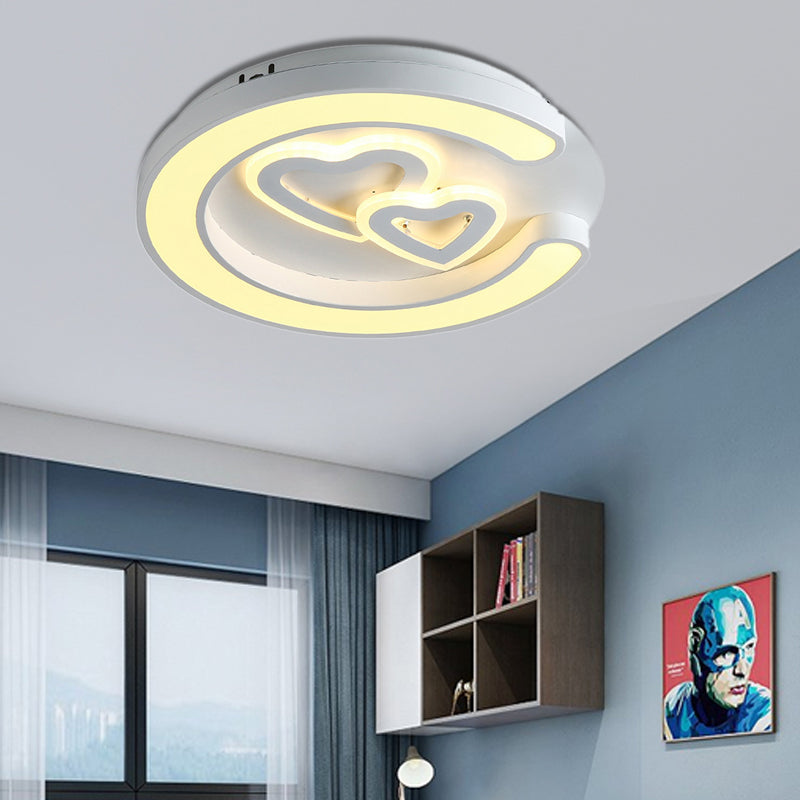 Modern White LED Ceiling Lamp for Bedroom Study Room with Acrylic Round Fixture