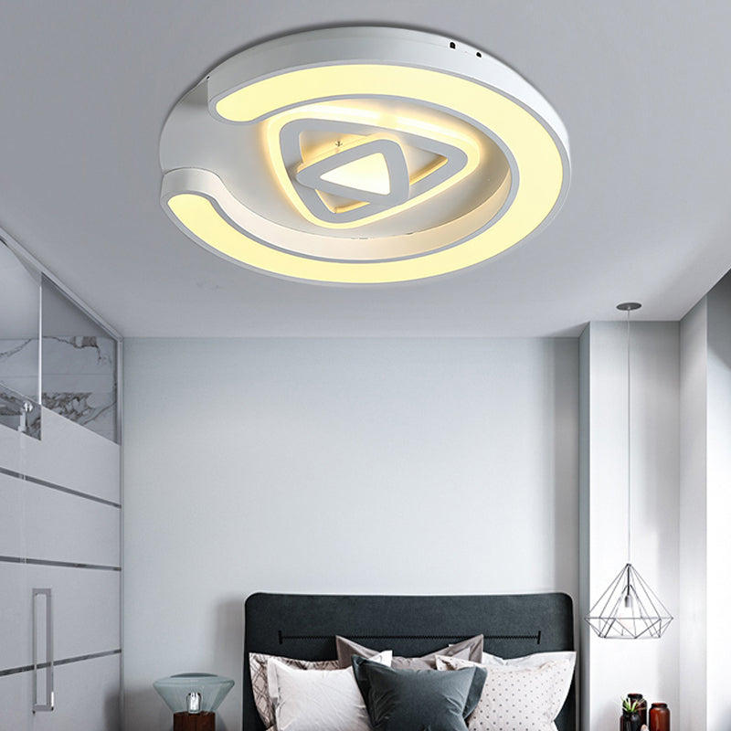 Modern White LED Ceiling Lamp for Bedroom Study Room with Acrylic Round Fixture