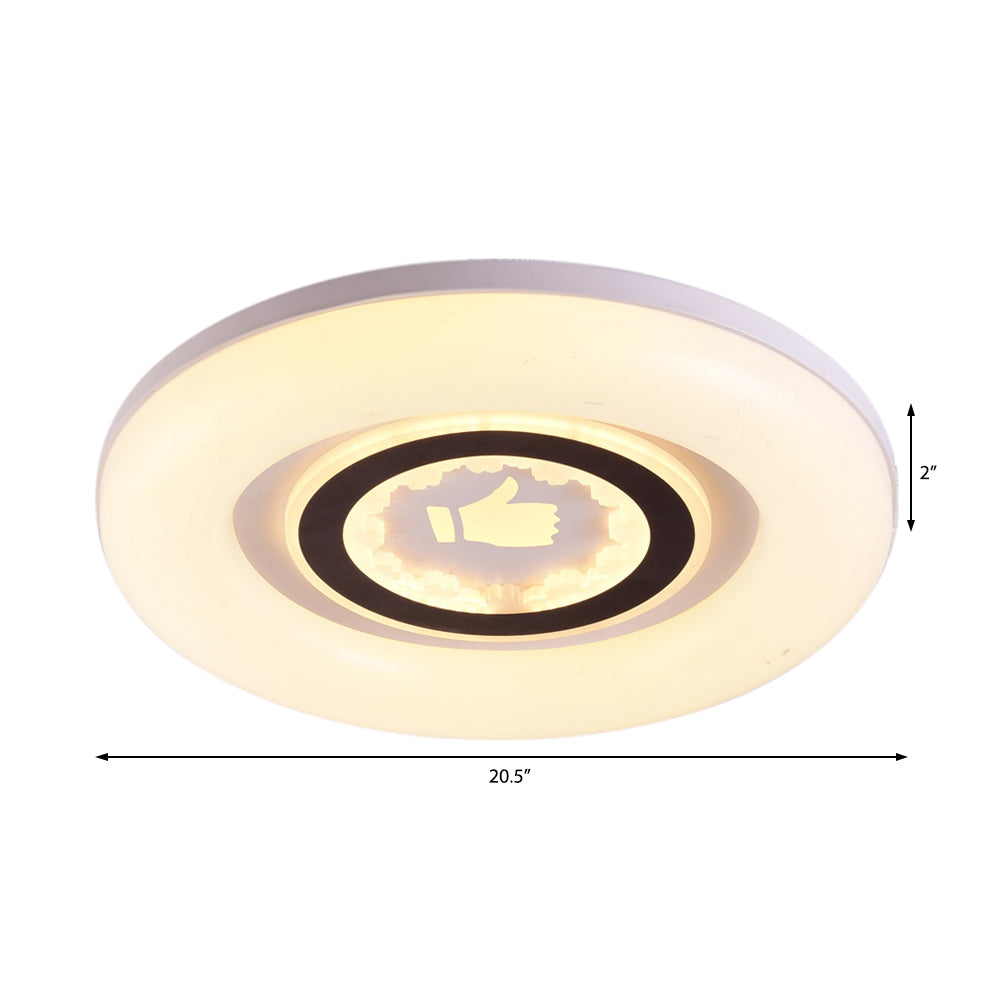 Modern White Flush Ceiling Light with LED and Acrylic for Corridor and Bedroom