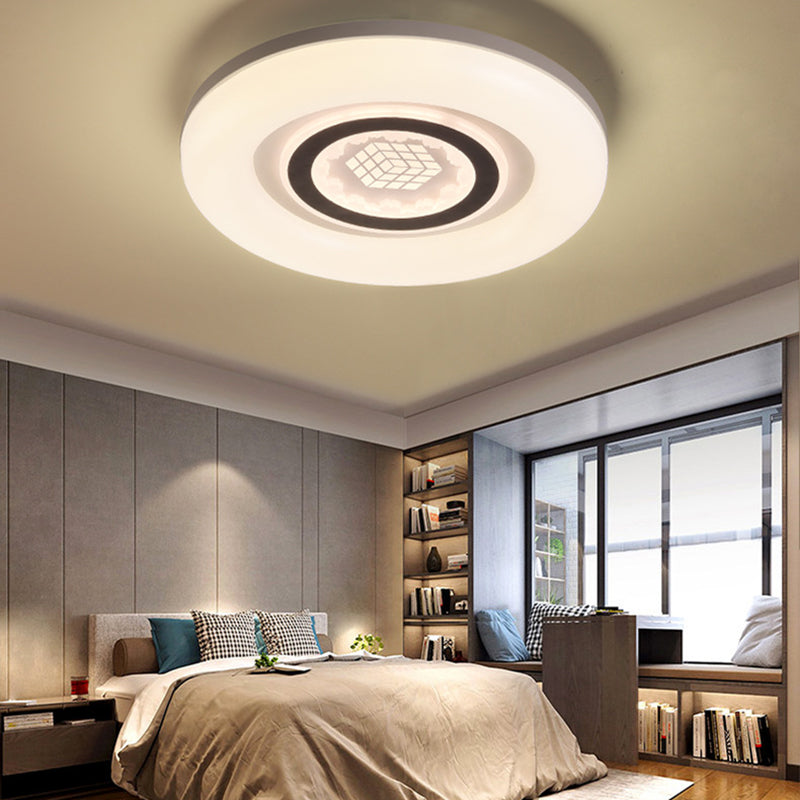 Modern White Flush Ceiling Light with LED and Acrylic for Corridor and Bedroom