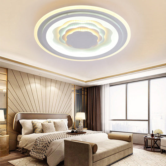 White Acrylic LED Ceiling Lamp for Living Room & Bedroom
