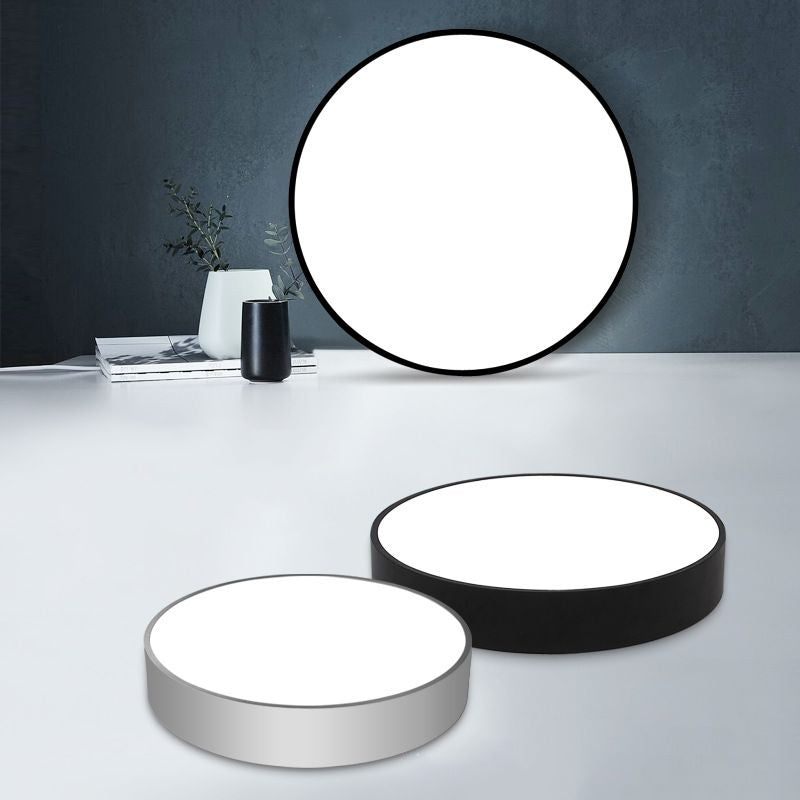 Minimalist Black/White Round Flush Mount LED Ceiling Light - 16"/23.5"/31.5" Diameter