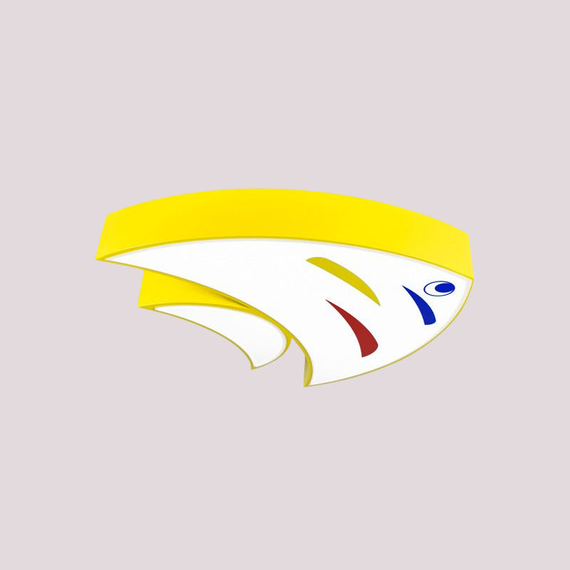 Underwater Adventure Led Flush Mount Lamp - Colorful Acrylic Tropical Fish Design For Childrens Room
