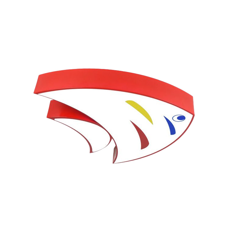 Underwater Adventure LED Flush Mount Lamp - Colorful Acrylic Tropical Fish Design for Children's Room Ceiling