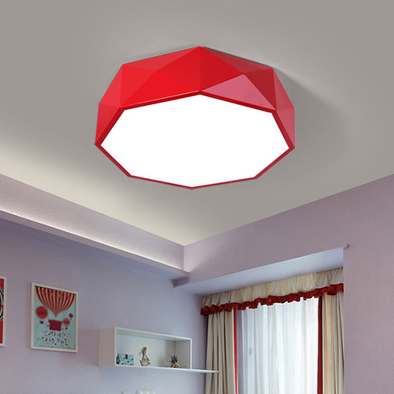 Luminaire encastré à LED pour salon - Plafonnier contemporain rouge/jaune/vert avec abat-jour en acrylique