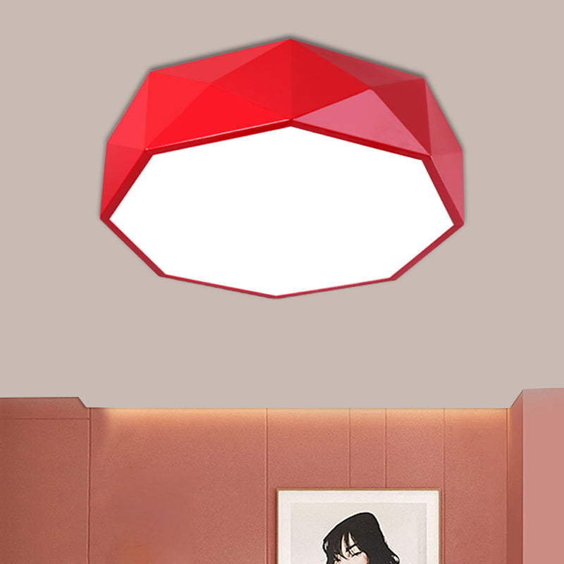 Luminaire encastré à LED pour salon - Plafonnier contemporain rouge/jaune/vert avec abat-jour en acrylique