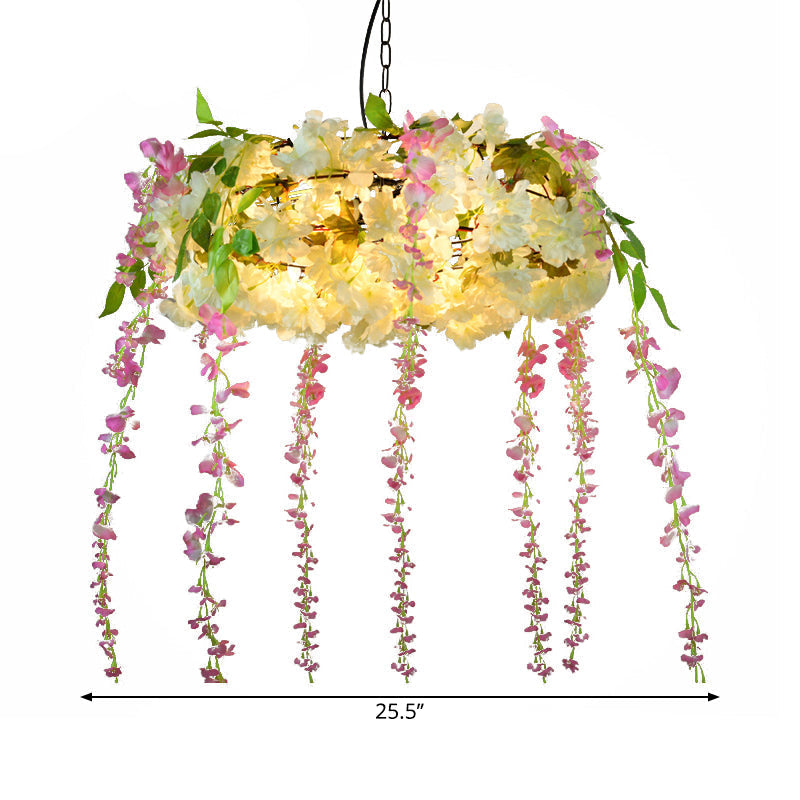 Lampe suspendue rustique avec un design végétal artistique et des options colorées - Parfait pour les cafés et les maisons