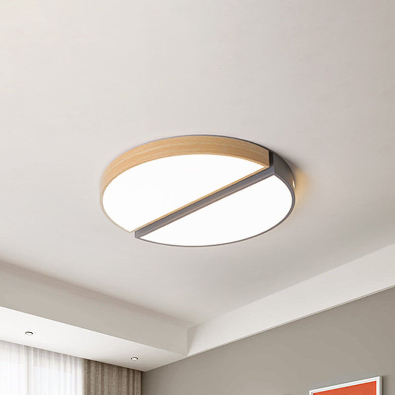 Nordic Acrylic Dual Sector Ceiling Fixture LED Flush Mount Light, Green/Grey, Warm/White, 16.5"/20.5" Wide
