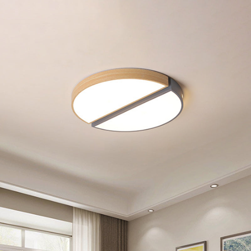 Nordic Acrylic Dual Sector Ceiling Fixture LED Flush Mount Light, Green/Grey, Warm/White, 16.5"/20.5" Wide