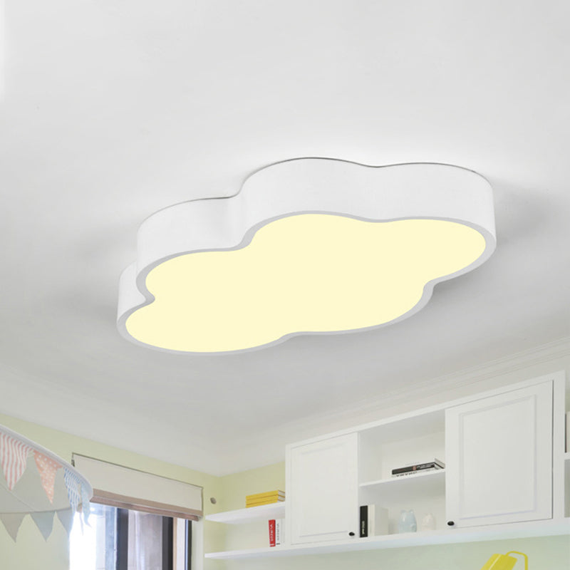 Macaron Cloud Shaped LED Ceiling Light - Acrylic 20.5"/24.5" Wide, White/Blue - Ideal for Bedrooms