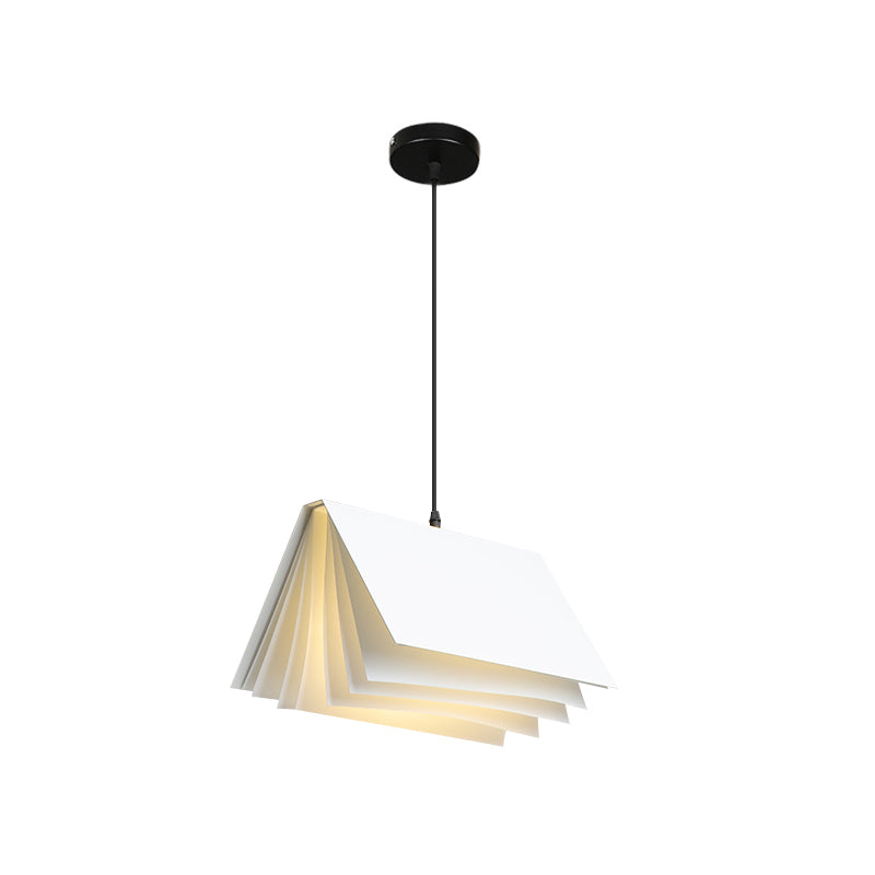 Cafe Pendant Lamp - Book Design Metal Construction Single-Bulb Macaron Ceiling Hang Light In
