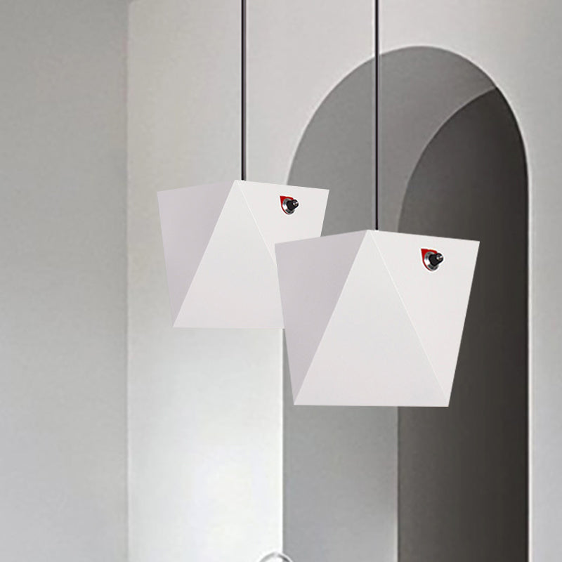 Nordic Led Pendant Light In Metallic Trapezoid Shape With Warm/White Lighting