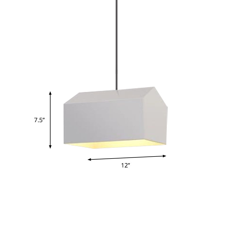 Nordic White House Pendant Light - 1-Light Hanging Lamp Kit With Metal Shade