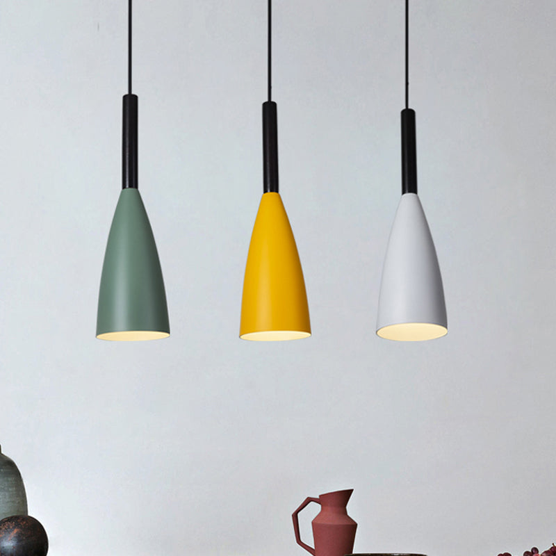 Modern Grey/White/Pink Tapered Pendant Light Fixture For Chic Table Decor