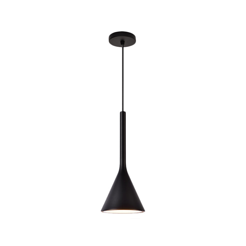 Nordic Style Trumpet Hanging Lamp - Red/White/Black Finish Down Lighting Pendant (1 Bulb)