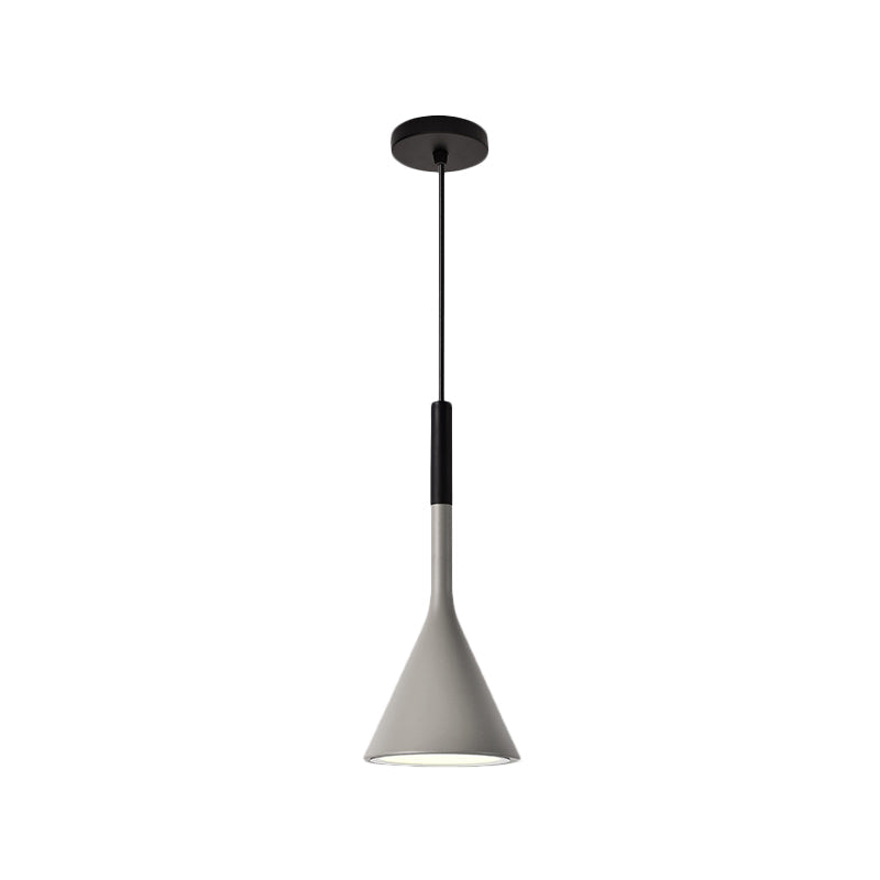 Nordic Style Trumpet Hanging Lamp - Red/White/Black Finish Down Lighting Pendant (1 Bulb)